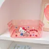 Caixa Organizadora de Mesa em Acrílico Transparente Coração Delicado para Cosméticos e Diversos Cesta de Armazenamento Caixa Organizadora de Papelaria para Quarto de Estudante