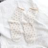 Calcetines de Lana Nuevos de Otoño e Invierno 2023, Gruesos, Suaves y Cerosos, Calcetines de Media Caña de Lunares para Mujer, Lindo Estilo Japonés con Encaje de Volantes, Modernos