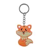 Atacado do Fabricante Chaveiro de Animal da Selva Chaveiro de Borracha Macia PVC Tema DIY Educação Infantil Presente para Crianças