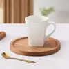 Caneca de cerâmica, xícara de café branca pura e simples para uso em casa, hotel, negócios, café da manhã, leite, café e chá