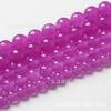 Cuentas redondas de calcedonia púrpura de comercio Ming fundido, cuentas sueltas, venta al por mayor, pulsera tejida a mano, accesorios de joyería