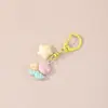Llavero de Conejo Estrella de Cinco Puntas Creativo DIY Aleación Cabeza de Conejo Decoración de Bolsa para Auriculares Cadena Colgante para Mochila Teléfono Móvil
