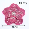 Adorno de cabeza de flor de pedrería accesorio DIY, accesorio de ropa, decoración de zapato de flor, aplique de tela de tres capas, peonía tridimensional