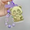 Pingente de Ouro Puro 999 Contendo Pingente de Chaveiro Ursinho Feliz de Chá com Leite Dourado como Presente para Sua Namorada