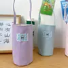 Bolsa de Mão Feminina Colorida Sólida da Moda para o Dia a Dia Estilo Coreano Simples Bolsa de Lona Estudante Grande Capacidade Bolsa de Mão para Garrafa de Água