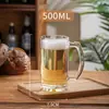 Taza de Té Espesa Resistente a Altas Temperaturas, Vaso para Beber Doméstico, Vaso de Vidrio con Asa, Vaso Transparente para Cerveza, Vaso para Bebidas, Vaso de Agua para Sala de Estar