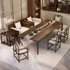 Mesa de Té de Nogal Estilo Dinastía Song y Juego de Sillas Sala de Estar Uso Doméstico Nuevo Chino Sofá Cama Arhat Mesa de Té para Preparar Té de Madera Maciza con Ensambles de Carpintería