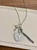 Collar con Espejo y Lazo de Encaje en Forma de Corazón Estilo Ins para Mujer, Cadena Versátil Dulce y Fresca para la Clavícula, Cadena de Suéter de Gama Alta de Nicho