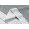Rumei Design Estilo Americano Patchwork Falso Duas Peças Cinza e Branco Gola Camisa Camada Manga Curta Unissex Simples Neutro Meia-Manga Top Tendência