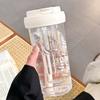 Vaso de Agua Resistente a Altas Temperaturas para Niñas Nuevo 2025 Vaso con Pajita de Aspecto Sofisticado para Estudiantes Portátil Vaso de Plástico para Hombres con Separación de Té y Agua