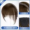 Faixa de cabelo com franja, aplique de cabelo integrado para mulheres cobrir cabelos brancos, aplique de cabelo falso com aparência natural para a testa e topo da cabeça