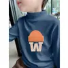 Y2324 # Camiseta Base Masculina para Outono e Inverno, Roupa Térmica Infantil, Gola Semi-Alta, Veludo Alemão Espessado, Tendência para Meninos.