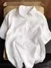 Altamente recomendado! Camisa Casual de Linho de Manga Curta Estilo Old Money 2025 Verão Minimalista Gola Polo Algodão-Linho Top