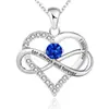 Nova Corrente de Clavícula com Pingente Infinito em Forma de Coração de Prata Esterlina S925, Doze Pedras do Zodíaco, Moda Feminina, Luxo Leve, Personalidade