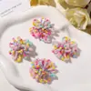 Macaron cor de doce cluster de contas flor de contas florzinha cluster de contas DIY tecelagem manual acessórios de cabelo brincos presilhas de cabelo acessórios de flor para sapatos