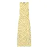Comércio Exterior Transfronteiriço Roupas Europeias e Americanas para Mulheres Za Aliexpress Venda Quente Moda Elegante Sem Mangas Ombro a Ombro Poá Vestido Drapeado