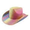 Sombrero Vaquero con Hebilla de Cuerda con Brillo Amarillo Sombrero Vaquero Occidental Sombrero Vaquero con Polvo de Brillo Dorado Sombrero Vaquero de Brillo Compuesto para Halloween