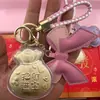 Colgante para Teléfono de Oro Puro 999, Llavero Dorado, Bolsa de la Suerte para Atraer Riqueza, Colgante para Bolso, Pequeño Regalo