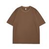 Camiseta de Algodão Puro de Peso Pesado com Fio Duplo de 280g, Cor Sólida, Manga Curta, Branca, Unissex, Par, Preto Puro, Manga Meia-Manga, Tamanho Grande, Roupas Masculinas g