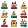 Suprimentos de decoração para festa temática de Natal, decorações de mesa do Papai Noel, enfeites de colmeia de Natal, suportes de exibição personalizados