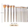 Nuevo Set de 15 Brochas de Maquillaje Doradas, Brocha para Polvo Suelto, Set de Brochas para Rubor, Brocha para Sombra de Ojos, Set Completo de Brochas para Contorno