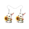 Aretes de Acrílico de Conejo Pendientes Colgantes de Dibujos Animados de Pascua Accesorios para Orejas Encanto Transfronteriza Moda Niñas Damas Niños