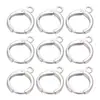 Aros de Pendientes Engrosados de Cobre Chapados en Plata Real Color Duradero Accesorios Ganchos de Oreja de Primavera Aros Abiertos para Pendientes Joyería DIY Accesorios para Pendientes
