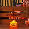 Lámpara de calabaza portátil de Halloween, lámpara de vela electrónica LED, accesorios de decoración para festivales fantasmas, lámpara de ambiente de fiesta, pequeños adornos