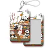 Gato y Panda en el Árbol Estilo Chino Nuevo Titular de Tarjeta Estilo Chino Titular de Tarjeta de Identificación Duradero Titular de Tarjeta de Comedor para Estudiantes