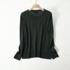 Suéter de Mezcla de Seda y Cachemira para Mujer Clásico Color Caramelo Base de Seda de Morera Camisa Superior de Punto de Manga Larga Cuello Redondo