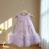 Vestido Princesa Lantejoulas para Meninas 2026 Novo Estiloso Fofo Estilo Fada Vestido de Tule Vestido de Bolo para Menininha Frete Grátis