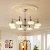 Lámpara de araña vintage para sala de estar de estilo francés con 6 nuevos diseños de capullos, lámpara con forma de caqui para dormitorio y comedor, lámpara de iluminación Zhongshan hecha de hierro y madera
