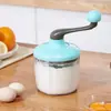 Batidora de huevos rotatoria de cocina, mezclador de crema de panadería, batidora de pasteles de espuma para hornear de manivela
