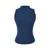 Estilo Ligeramente Maduro Elegante Chaleco sin Mangas de Cuello Alto Conjunto de Dos Piezas Cardigan con Botones de Cuello en V Profundo Cintura Ceñida Conjunto de Ropa Exterior