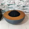 Nuevo Estufa de Barbacoa de Carbón Juego de Té Mesa Integrada Rural Calefacción Exterior de Patio Mesa de Café para el Hogar