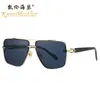 Nuevas Gafas de Sol de Moda Europea y Americana Transfronteriza para Hombre con Visera Solar para Conducir Montura Cuadrada Metálica de Doble Puente 3252 Anti-UV