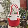 Bolsa Nuvem Personalizada para Presente de Mêsversário do Bebê, Cesta Tote Colorida, Bolsa Tecida à Mão, Bolsa Cereja, Bolsa Balde Tecida