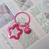 Acrílico colorido estrela de cinco pontas chaveiro fone de ouvido caso bolsa pingente de cartão de pintura anel sino chaveiro decorativo chaveiro