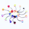 Popular europeo y americano bola acrílica uña de ceja personalidad cono afilado uña de ceja lote mixto joyería de perforación de acero inoxidable en stock ventas directas