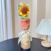 Pequeño Regalo para el Día del Maestro Bouquet Tejido a Mano de Lana Girasol Rosa Regalo para Maestro de Jardín de Infancia Escuela Primaria