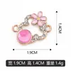 Pingente de pulseira e colar DIY de flor cravejada de diamantes com gota de óleo, acessórios de joalheria, disponível para pedidos mistos, direto do fabricante, para vendas transfronteiriças