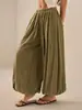 Pantalones de pierna ancha holgados plisados de estilo europeo y americano, elásticos de cintura alta, versátiles, finos, casuales, negros, tipo linterna