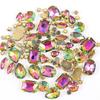 Populares Pedrería de Amazon 100 Piezas Mixtas Cristal de Vidrio Diamantes Cosidos a Mano Accesorios de Ropa DIY Accesorios de Boda