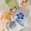 Meias Longas Femininas Estilo Coreano, Meias Coloridas Florais Versáteis da Moda para Outono e Inverno, Meias Estudantis Kawaii Estilo Japonês