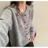 Jaqueta suéter redonda macia e aconchegante para mulheres, novo design outono e inverno 2026, peça externa estilosa, cardigã de tricô estilo casual