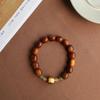 Pulsera de Círculo Único de Tuya de Aceite Rojo con Cuentas de Tuya y Azufaifo con Jade de Hotan Pulsera de Círculo Único de Ágata Roja del Sur Juego Creativo