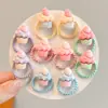 Coloridos pasadores de pelo de pulgar estilo coreano para niños y niñas, lindas diademas, dulces cordones para el pelo de niños, gomas elásticas de alta elasticidad, accesorios para el pelo