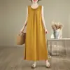 Vestido de Algodão e Seda de Alta Qualidade, Estilo Étnico, Marca Importada, para Mulheres, Novo Modelo de Verão, Camisola para Meia-Idade e Idosos, Roupa de Casa