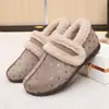 Zapatos Birkenstock de lunares para mujer 2026 nuevo en invierno zapatos cálidos de pelo con forro de terciopelo para uso exterior slip-on casual de algodón