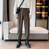 Pantalones Oscuros para Hombre Estilo Coreano Moderno Nuevo Pantalón de Vestir Corto para Hombre Ajustado Caída Pantalón de Traje Casual Pantalón Largo